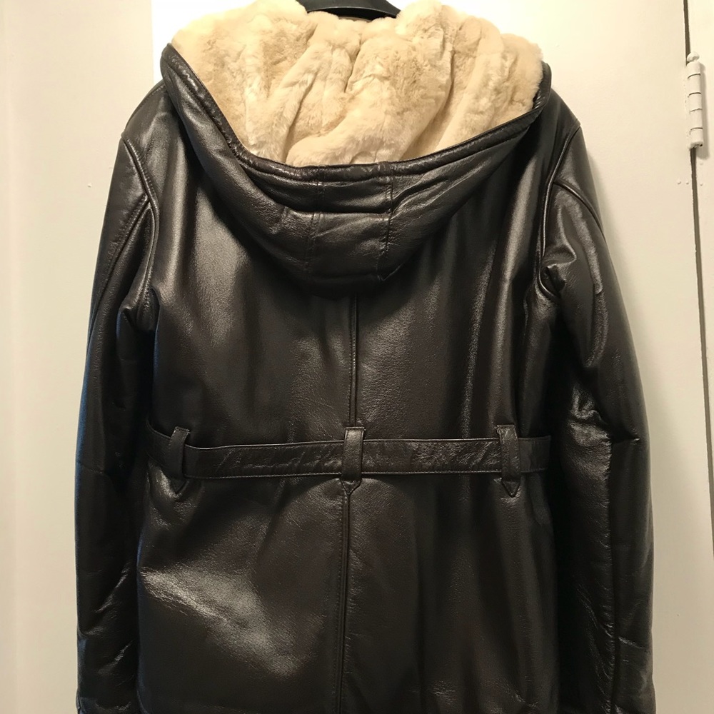 Wilson Dark Brown Leather Lined Coat